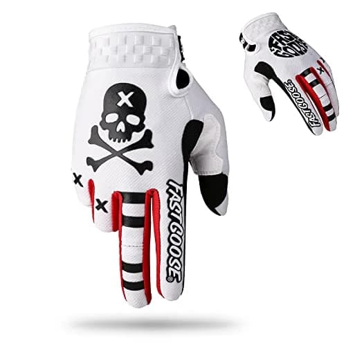 FASTGOOSE Dirt Bike Motorcycle Gloves - Motocross, ATV & Cycling, White, Medium thumbnail 1