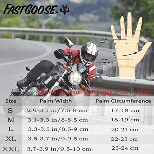FASTGOOSE Dirt Bike Motorcycle Gloves - Motocross, ATV & Cycling, White, Medium thumbnail 5