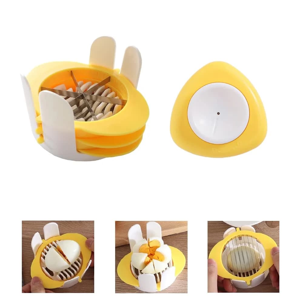 Jawbush Yellow 3-in-1 Egg Slicer with Metal Blades for Fruits & Eggs - main product image