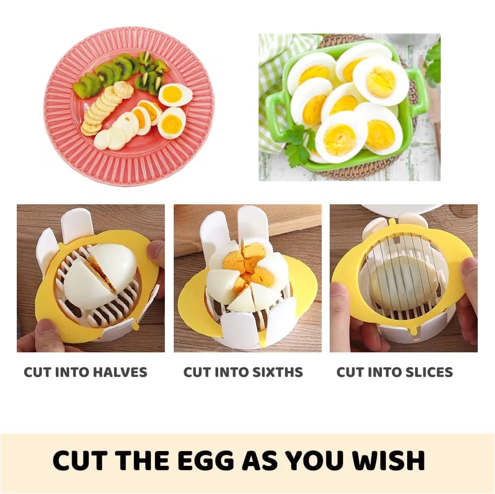 Jawbush Yellow 3-in-1 Egg Slicer with Metal Blades for Fruits & Eggs - view 2