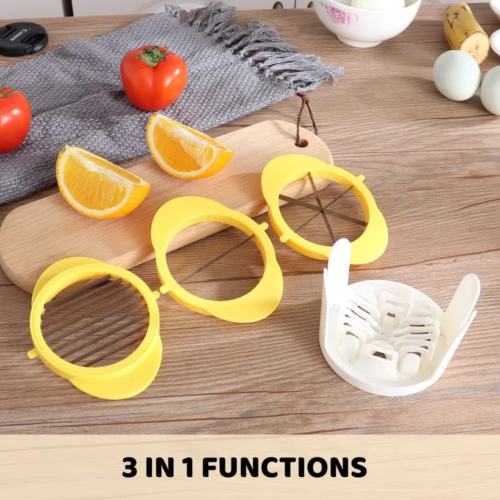 Jawbush 3-in-1 Egg Slicer with Metal Blades, Strawberry & Fruit Slicer (10.3 cm x 9.8 cm x 7.1 cm) - view 8
