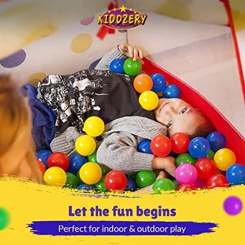 Kiddey Pop Up Ball Pit Play Tent with 50 Balls | 142cm x 127cm x 76cm | Safe Indoor Outdoor Fun thumbnail 6