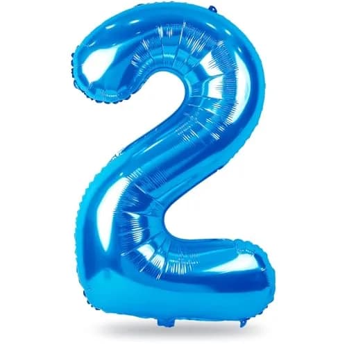 Lingqiang Blue Number 2 Foil Balloon 40 Inch | Reusable Mylar Party Decoration thumbnail 1