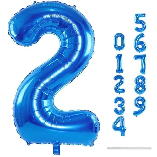 Lingqiang Blue Number 2 Foil Balloon 40 Inch | Reusable Mylar Party Decoration thumbnail 9