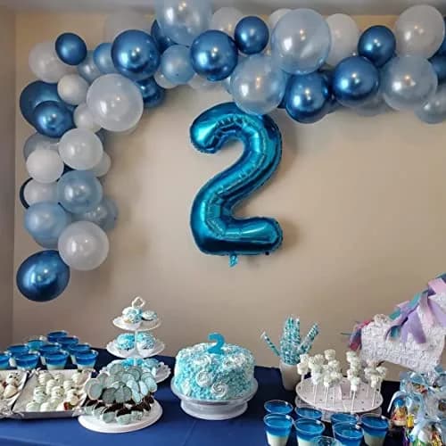 Lingqiang Blue Number 2 Foil Balloon 40 Inch | Reusable Mylar Party Decoration thumbnail 3