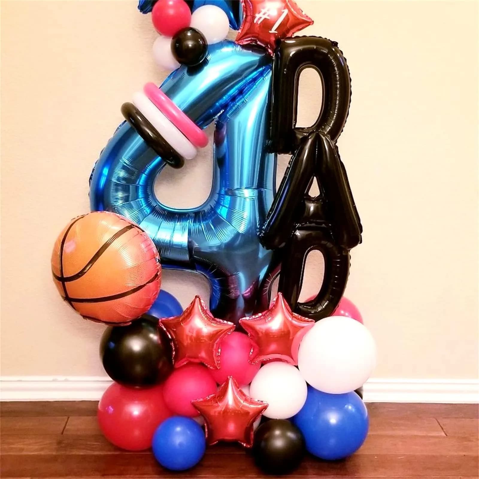 Lingqiang Blue Number 4 Foil Balloon 40 Inch | Reusable Party Decoration - view 2