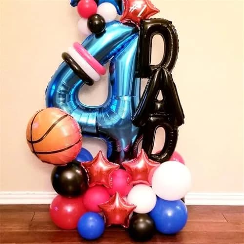 Lingqiang Blue Number 4 Foil Balloon 40 Inch | Reusable Party Decoration thumbnail 2