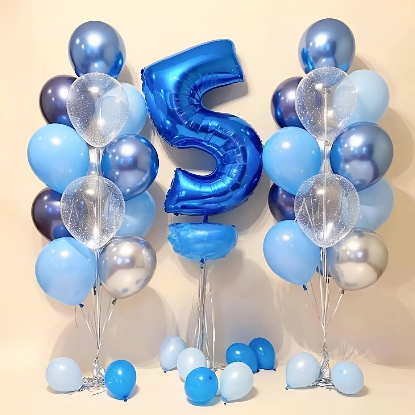 Lingqiang Blue Number 1 Balloon 40 inch | Giant Self-Inflating Foil Balloon for Parties - view 6