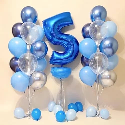 Lingqiang Blue Number 1 Balloon 40 inch | Giant Self-Inflating Foil Balloon for Parties thumbnail 6