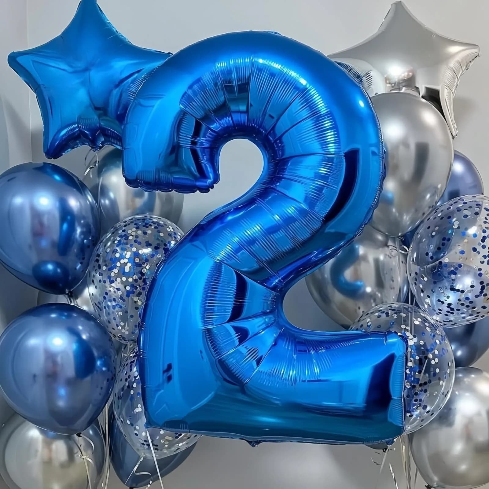 Lingqiang Blue Number 1 Balloon 40 inch | Giant Self-Inflating Foil Balloon for Parties - view 8
