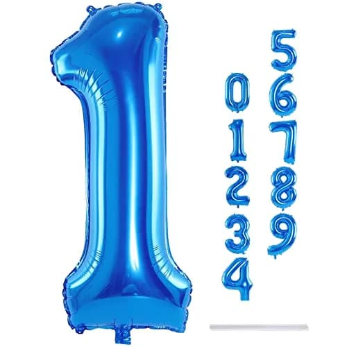Lingqiang Blue Number 1 Balloon 40 inch | Giant Self-Inflating Foil Balloon for Parties thumbnail 9