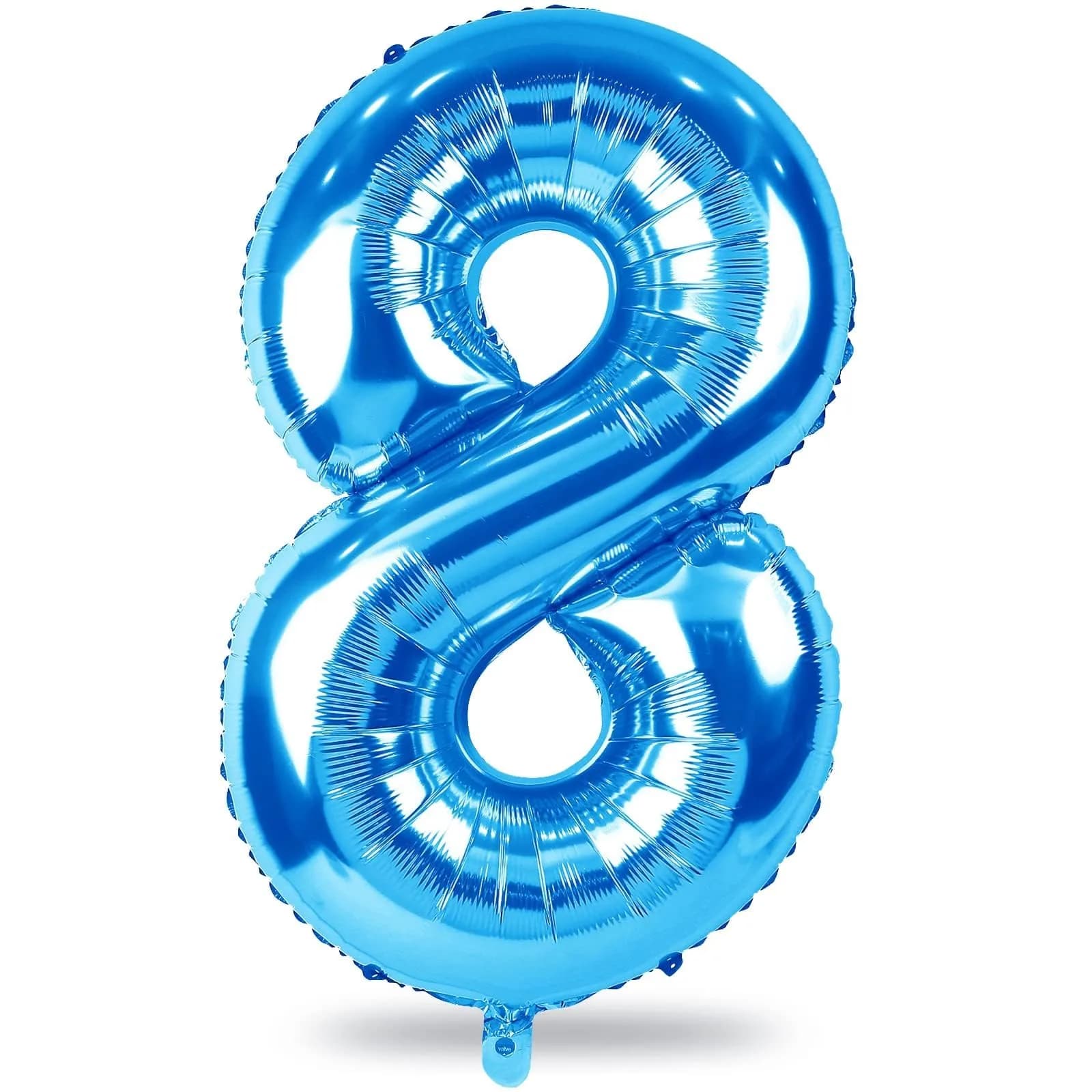 Lingqiang Blue Number 4 Foil Balloon 40 Inch | Reusable Party Decoration — Blue / Number 8