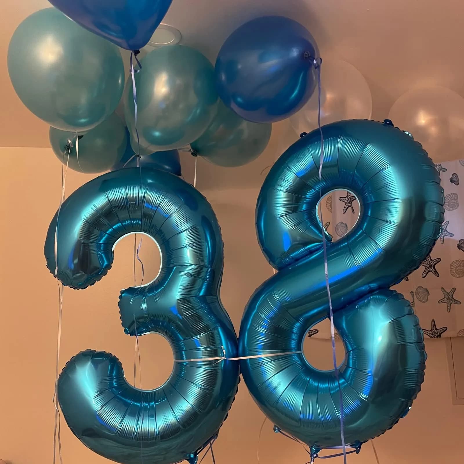 Lingqiang Blue Number 8 Foil Balloon 40 inch | Giant Self-Inflating Helium Balloon for Parties - view 5