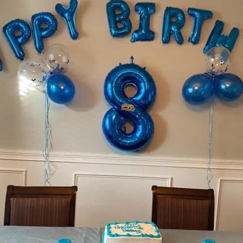 Lingqiang Blue Number 8 Foil Balloon 40 inch | Giant Self-Inflating Helium Balloon for Parties thumbnail 8