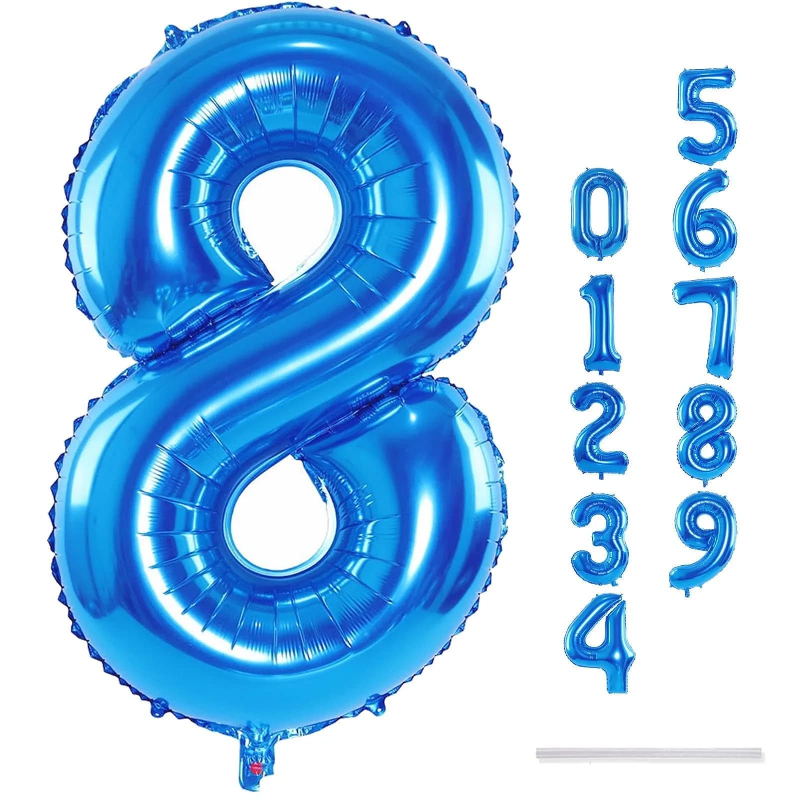 Lingqiang Blue Number 8 Foil Balloon 40 inch | Giant Self-Inflating Helium Balloon for Parties - view 9