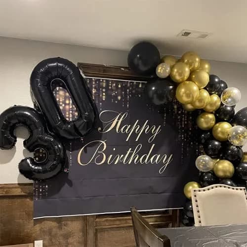 Lingqiang Black Number 3 Balloon 40 inch | Reusable Foil Party Decoration thumbnail 6