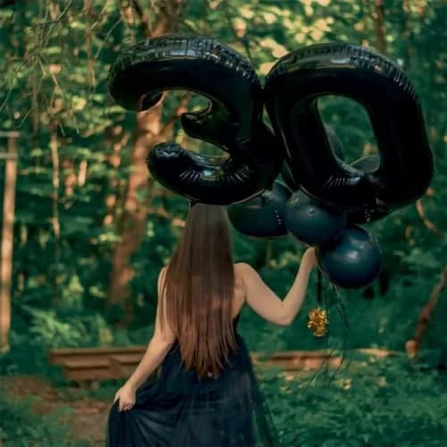 Lingqiang Black Number 3 Balloon 40 inch | Reusable Foil Party Decoration thumbnail 3