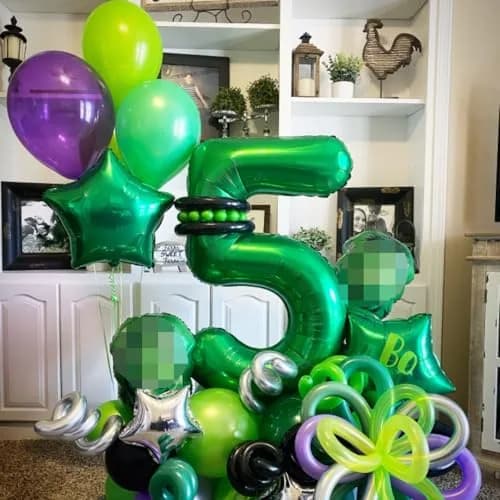 Lingqiang Green Number 3 Balloon 40 Inch | Reusable Foil Mylar Party Decoration thumbnail 4
