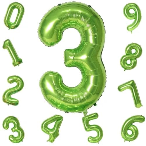Lingqiang Green Number 3 Balloon 40 Inch | Reusable Foil Mylar Party Decoration thumbnail 8