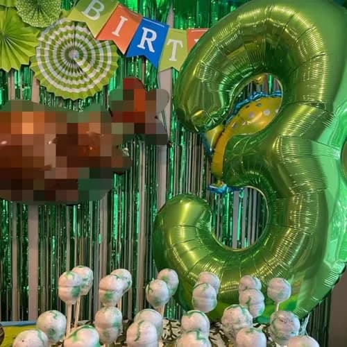 Lingqiang Green Number 3 Balloon 40 Inch | Reusable Foil Mylar Party Decoration thumbnail 3