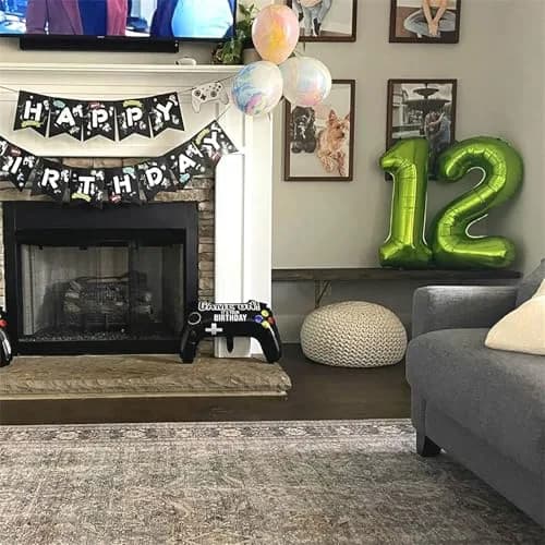 Lingqiang 40 Inch Giant Green Number 2 Foil Balloon | Reusable Helium Mylar Digit for Parties thumbnail 5