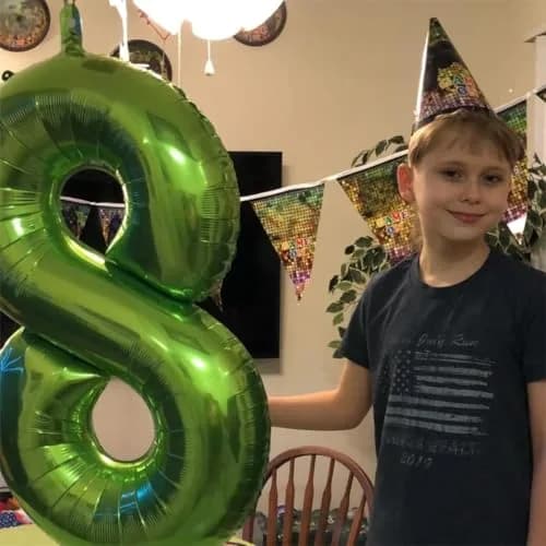 Lingqiang 40 Inch Giant Green Number 2 Foil Balloon | Reusable Helium Mylar Digit for Parties thumbnail 8