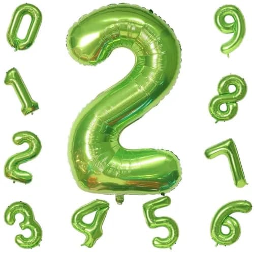 Lingqiang 40 Inch Giant Green Number 2 Foil Balloon | Reusable Helium Mylar Digit for Parties thumbnail 9