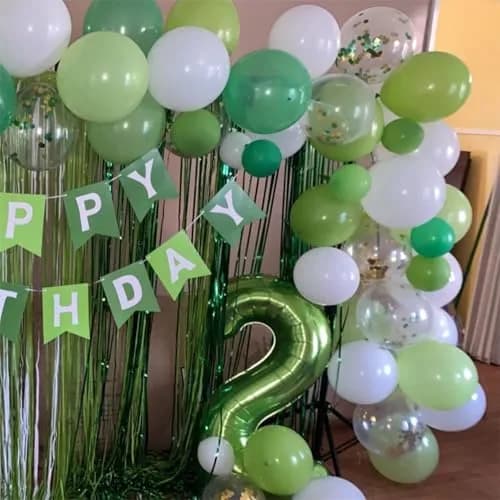 Lingqiang 40 Inch Giant Green Number 2 Foil Balloon | Reusable Helium Mylar Digit for Parties thumbnail 3