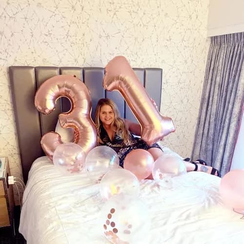 Lingqiang Rose Gold Number 3 Balloon | 40 Inch Large Foil Helium Balloon for Girls & Women Birthday Party Decorations thumbnail 4