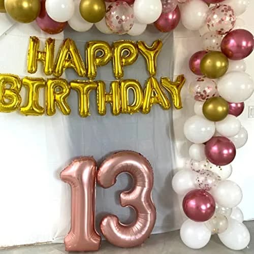 Lingqiang Rose Gold Number 3 Balloon | 40 Inch Large Foil Helium Balloon for Girls & Women Birthday Party Decorations thumbnail 5