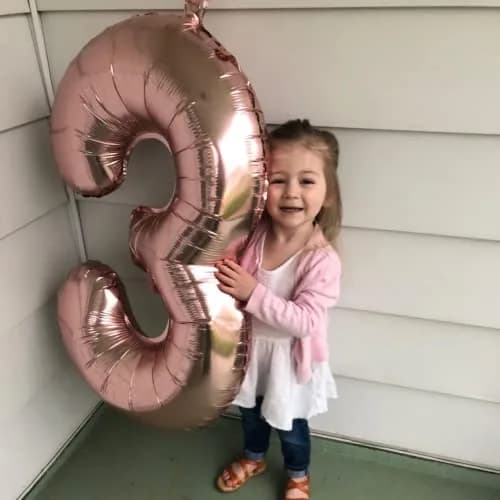 Lingqiang Rose Gold Number 3 Balloon | 40 Inch Large Foil Helium Balloon for Girls & Women Birthday Party Decorations thumbnail 8