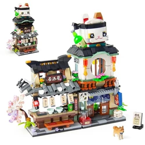 OundarM Japan Street View Izakaya Shop Building Set 789 Pieces | Foldable Architecture Model thumbnail 1