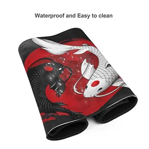 Gianlaima Japanese Koi Mouse Pad XL Extended Desk Mat | Large 80x30cm, Waterproof, Non-Slip Rubber Base thumbnail 7