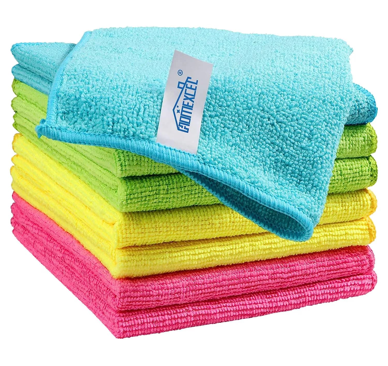 HOMEXCEL 8PK Microfiber Cleaning Cloths 11.5x11.5in | Scratch-Free & Ultra-Absorbent