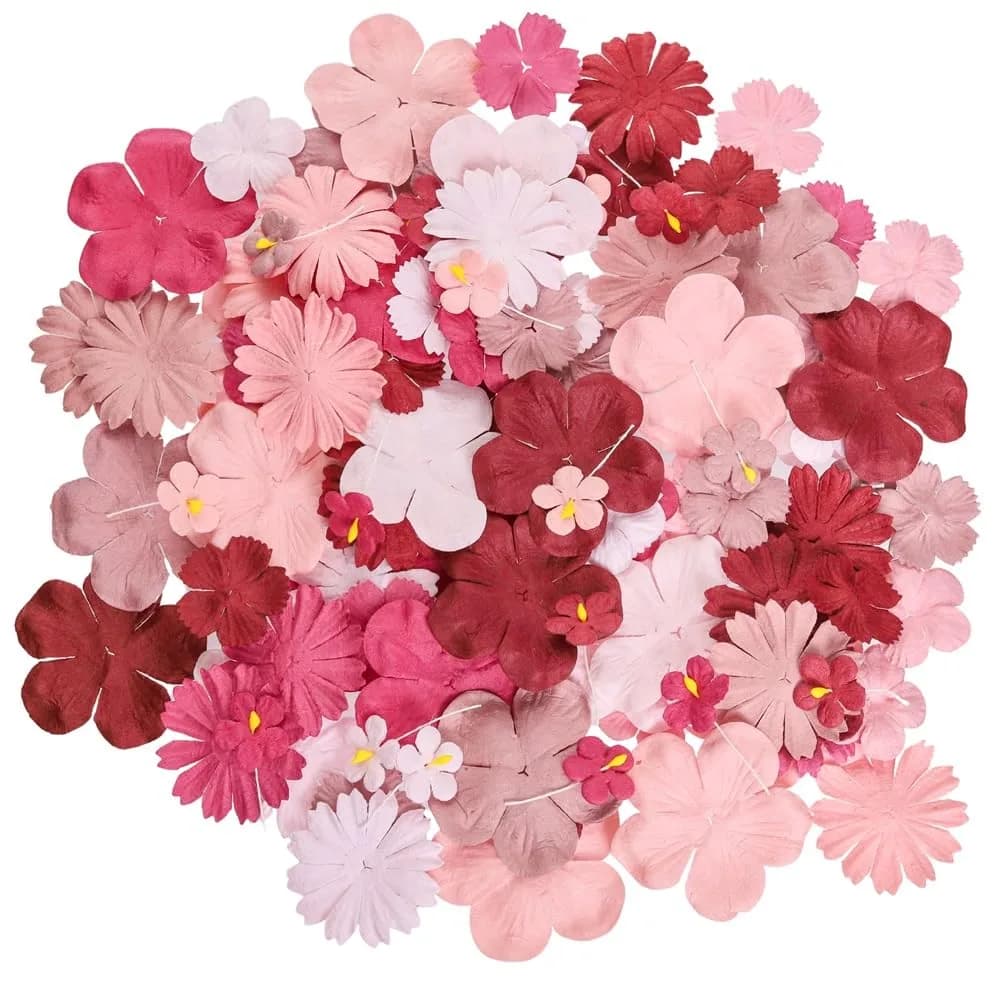 RATREE 888 Mulberry Paper Flowers 100 PCS | Handmade Wedding Embellishments
