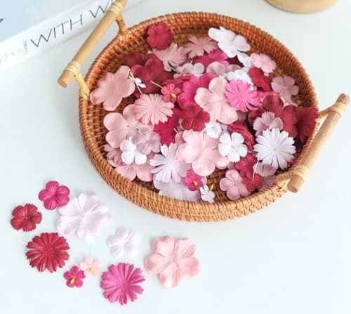 RATREE 888 Mulberry Paper Flowers 100 PCS | Handmade Wedding Embellishments thumbnail 4