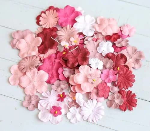 RATREE 888 Mulberry Paper Flowers 100 PCS | Handmade Wedding Embellishments thumbnail 3