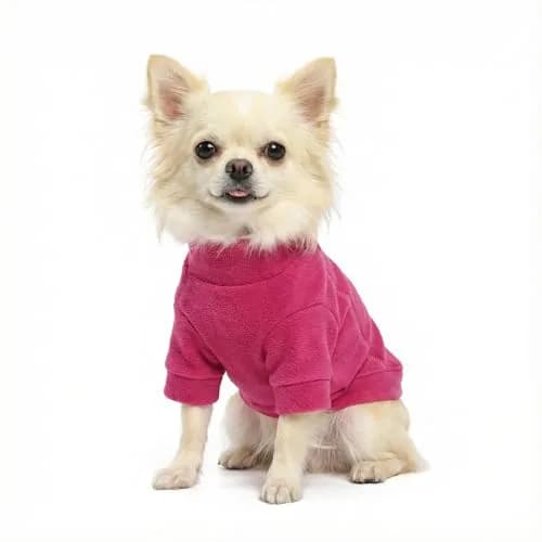 Fitwarm Large Pink 3 Pack Pet Sweater | Classic Fleece Turtleneck for Small Dogs & Cats thumbnail 4