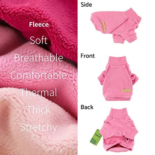 Fitwarm Large Pink 3 Pack Pet Sweater | Classic Fleece Turtleneck for Small Dogs & Cats thumbnail 5