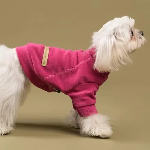 Fitwarm Large Pink 3 Pack Pet Sweater | Classic Fleece Turtleneck for Small Dogs & Cats thumbnail 7