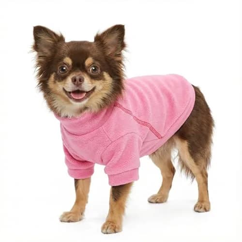 Fitwarm Large Pink 3 Pack Pet Sweater | Classic Fleece Turtleneck for Small Dogs & Cats thumbnail 2