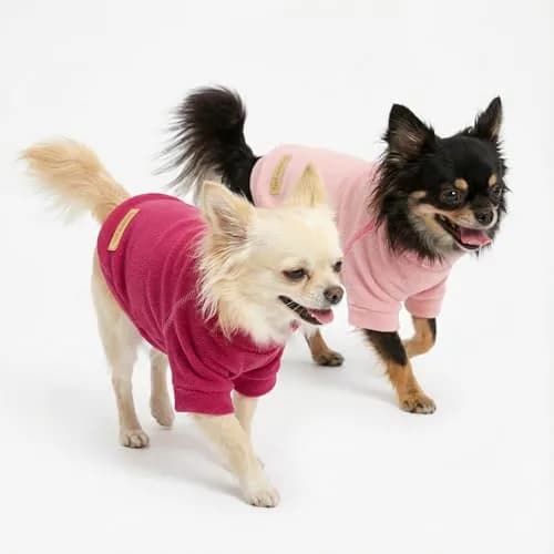 Fitwarm Large Pink 3 Pack Pet Sweater | Classic Fleece Turtleneck for Small Dogs & Cats thumbnail 3