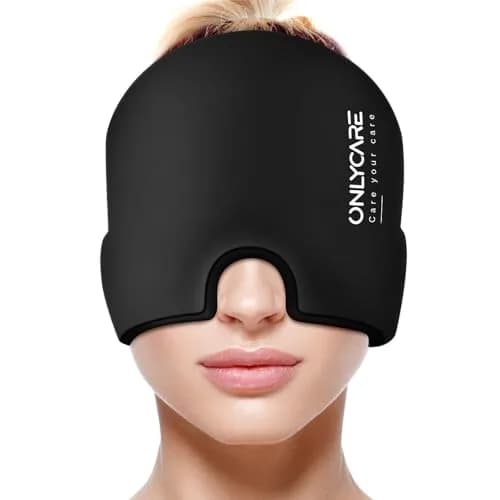 ONLYCARE Migraine Relief Cap, Soothing Headache Hat, Odorless Gel Ice Head Wrap, Hot & Cold Therapy, Headache Ice Pack for Tension Stress (Slight-Pink) | Reusable thumbnail 1