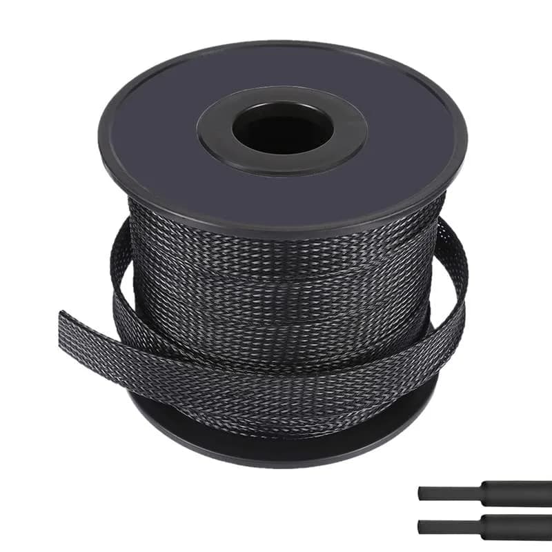 Gandenyan PET Expandable Braided Wire Loom 100ft-1/4Inch | Mesh Cable Management for Home & Office thumbnail 2