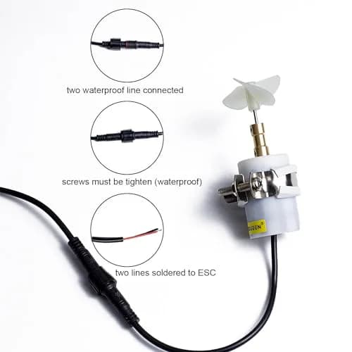 ApisQueen 2S 8.4V 22W BM70 Brushed Submarine Thruster Waterproof | 90*36mm, 85.5g, 22W, IP68 thumbnail 4