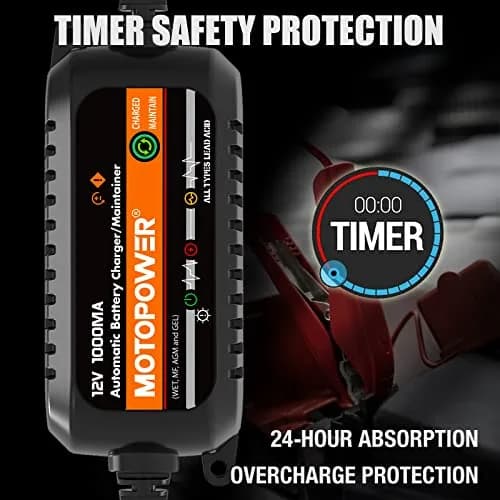 MOTOPOWER MP00205B 12V 1A Automatic Battery Charger & Maintainer | 12V 1A thumbnail 5