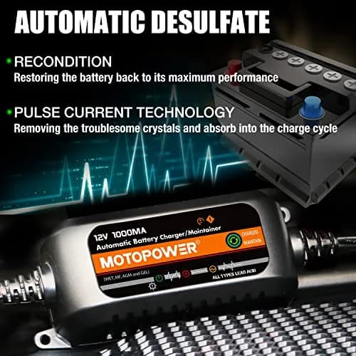 MOTOPOWER MP00205B 12V 1A Automatic Battery Charger & Maintainer | 12V 1A thumbnail 3