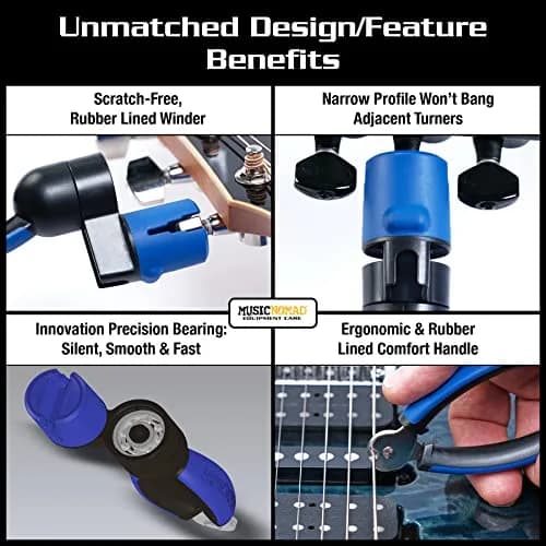 MusicNomad Grip ONE Guitar String Winder, Cutter & Pin Puller (MN223) | All-in-One Tool for Guitars, Basses, Ukuleles thumbnail 2