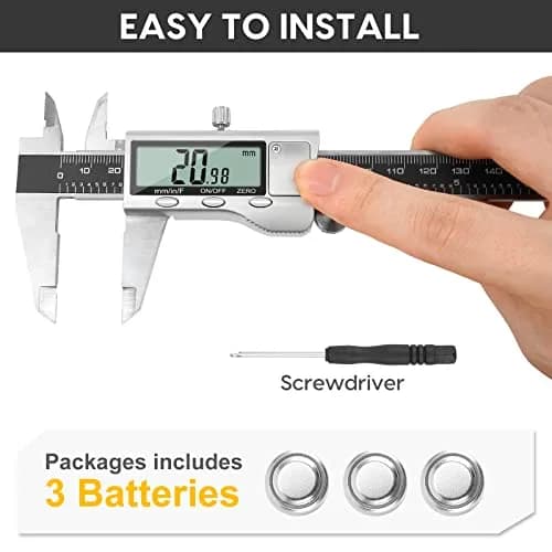 Jiavarry Digital Caliper 6 Inch Stainless Steel LCD Screen | Accurate Measurement for DIY & Household thumbnail 5