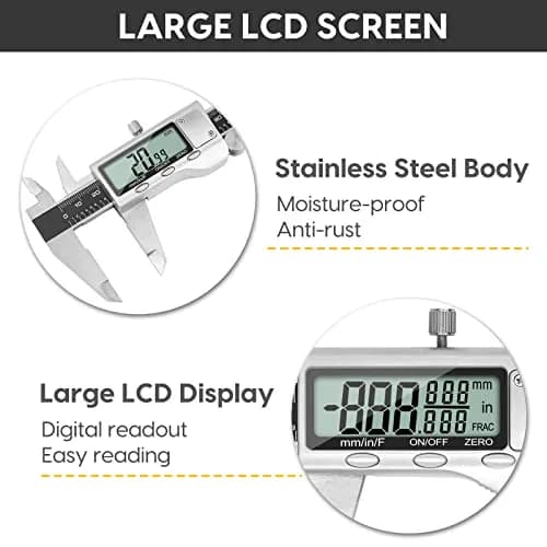Jiavarry Digital Caliper 6 Inch Stainless Steel LCD Screen | Accurate Measurement for DIY & Household thumbnail 6